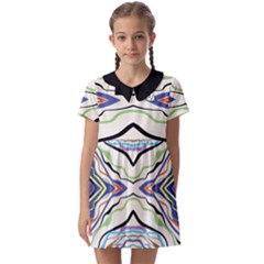 Bohemian Colorful Pattern B Kids  Asymmetric Collar Dress by gloriasanchez