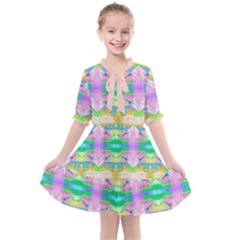 Colorful Neon Pattern  Kids  All Frills Chiffon Dress by gloriasanchez