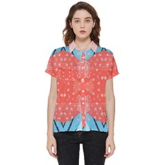 Chic Boho Print E Short Sleeve Pocket Shirt