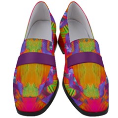 Glitch Futuristic Punk  Women s Chunky Heel Loafers by gloriasanchez