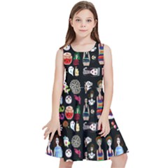 Drawing Collage Black Kids  Skater Dress by snowwhitegirl