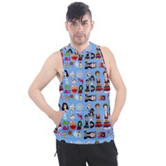 Drawing Collage Blue Men s Sleeveless Hoodie by snowwhitegirl