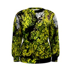 Acid Green Patterns Women s Sweatshirt by kaleidomarblingart