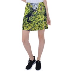 Acid Green Patterns Tennis Skirt by kaleidomarblingart