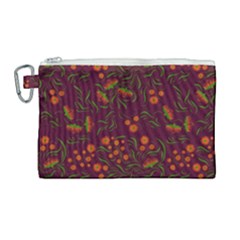 Folk Floral Art Pattern  Flowers Abstract Surface Design  Seamless Pattern Canvas Cosmetic Bag (large) by Eskimos