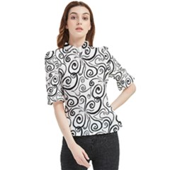 Squiggles Frill Neck Blouse