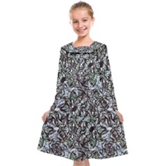 Intricate Textured Ornate Pattern Design Kids  Midi Sailor Dress by dflcprintsclothing