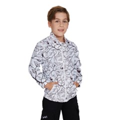 Pencil Flowers Seamless Pattern Kids  Windbreaker by SychEva