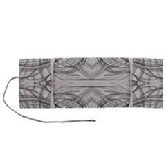 Monochrome Module Pattern Iv Roll Up Canvas Pencil Holder (m) by kaleidomarblingart