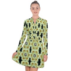 Summer Sun Flower Power Over The Florals In Peace Pattern Long Sleeve Panel Dress by pepitasart