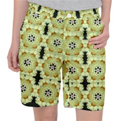 Summer Sun Flower Power Over The Florals In Peace Pattern Pocket Shorts by pepitasart