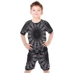 Gothic Mandala Kids  Tee And Shorts Set by MRNStudios