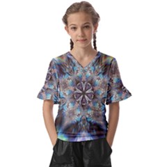 Five Points Kids  V-neck Horn Sleeve Blouse