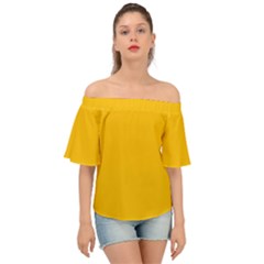 Amber Orange Off Shoulder Short Sleeve Top by FabChoice