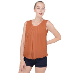 Coral Rose Bubble Hem Chiffon Tank Top by FabChoice