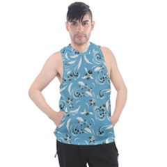 Folk Flowers Art Pattern Floral Abstract Surface Design  Seamless Pattern Men s Sleeveless Hoodie by Eskimos