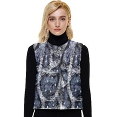 Glithc Grunge Abstract Print Women s Short Button Up Puffer Vest by dflcprintsclothing