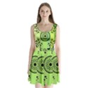 Green Grid Cute Flower Mandala Split Back Mini Dress  View1