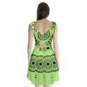 Green Grid Cute Flower Mandala Split Back Mini Dress  View2