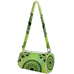 Green Grid Cute Flower Mandala Mini Cylinder Bag by Magicworlddreamarts1