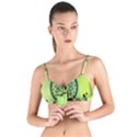 Green Grid Cute Flower Mandala Tie Up Cut Bikini Top View1