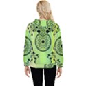 Green Grid Cute Flower Mandala Women s Lightweight Drawstring Hoodie View4