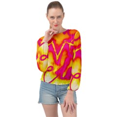 Pop Art Love Graffiti Banded Bottom Chiffon Top by essentialimage365