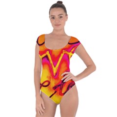  Graffiti Love Short Sleeve Leotard  by essentialimage365