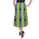  Green Check Pattern, Vertical Mandala Midi Mermaid Skirt View2