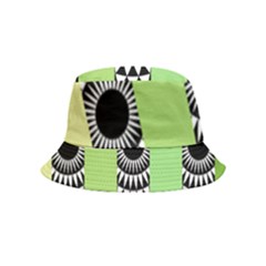  Green Check Pattern, Vertical Mandala Bucket Hat (kids) by Magicworlddreamarts1