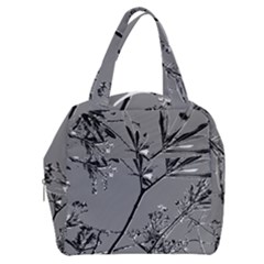 Grey Colors Flowers And Branches Illustration Print Boxy Hand Bag