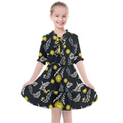 Folk Flowers Art Pattern Floral Abstract Surface Design  Seamless Pattern Kids  All Frills Chiffon Dress by Eskimos