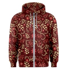 Folk Flowers Art Pattern Floral Abstract Surface Design  Seamless Pattern Men s Zipper Hoodie by Eskimos