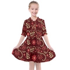 Folk Flowers Art Pattern Floral Abstract Surface Design  Seamless Pattern Kids  All Frills Chiffon Dress by Eskimos