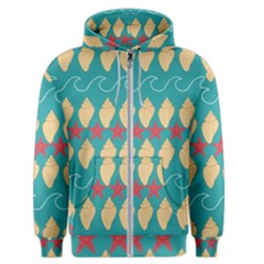 Starfish And Seashells  Sea Men s Zipper Hoodie by SychEva