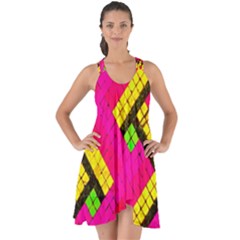 Pop Art Mosaic Show Some Back Chiffon Dress by essentialimage365