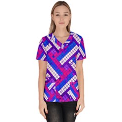 Pop Art Mosaic Women s V-neck Scrub Top by essentialimage365