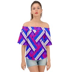 Pop Art Mosaic Off Shoulder Short Sleeve Top by essentialimage365