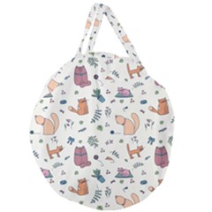 Funny Cats Giant Round Zipper Tote by SychEva