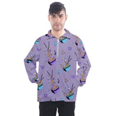 Japanese Ramen Sushi Noodles Rice Bowl Food Pattern Men s Half Zip Pullover by DinzDas