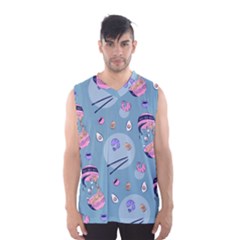 Japanese Ramen Sushi Noodles Rice Bowl Food Pattern 2 Men s Basketball Tank Top by DinzDas