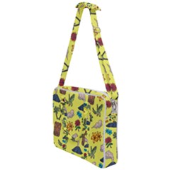 Tropical Island Tiki Parrots, Mask And Palm Trees Cross Body Office Bag by DinzDas