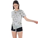 Geometric Abstract Sufrace Print Asymmetrical Short Sleeve Sports Tee View1