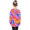 Pop Art Neon Wall Kids  Double Breasted Button Coat View2