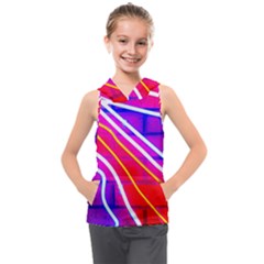 Pop Art Neon Lights Kids  Sleeveless Hoodie by essentialimage365