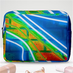 Pop Art Neon Wall Make Up Pouch (large) by essentialimage365