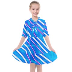 Pop Art Neon Wall Kids  All Frills Chiffon Dress by essentialimage365