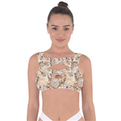 Clock Butterfly Pattern Bandaged Up Bikini Top by designsbymallika