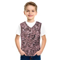 Red Leaves Photo Pattern Kids  Basketball Tank Top