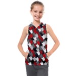 Abstract paint splashes, mixed colors, black, red, white Kids Sleeveless Hoodie Abstract paint splashes, mixed colors, black, red, white Kids Sleeveless Hoodie